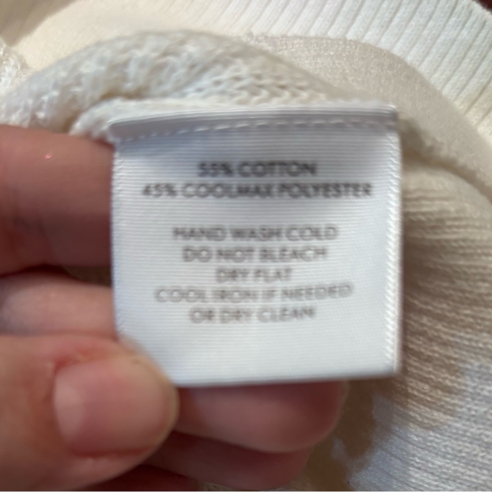 White + Warren Ribbed Button Cuff Crewneck Sweater - Picture 7 of 7